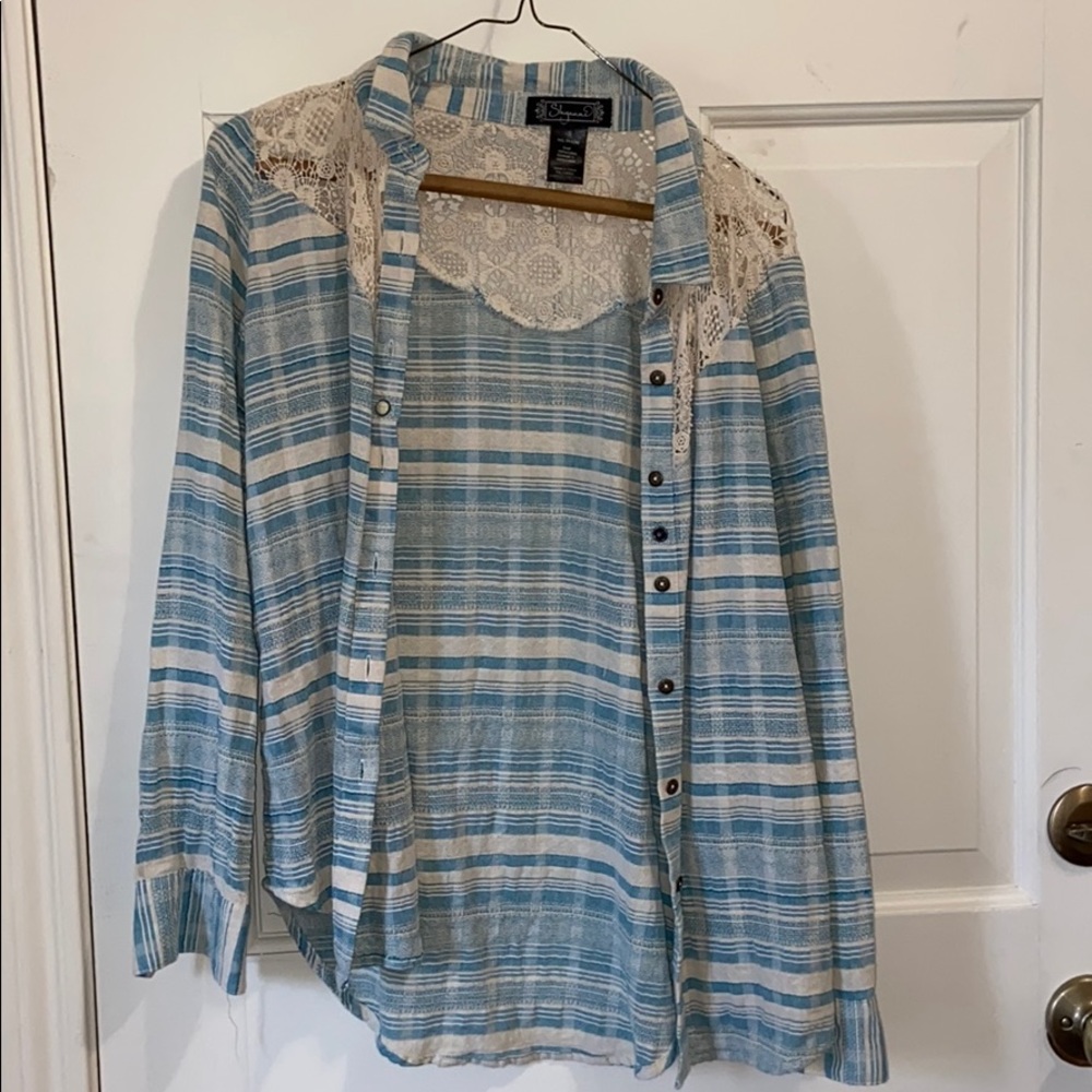 lace button up polo